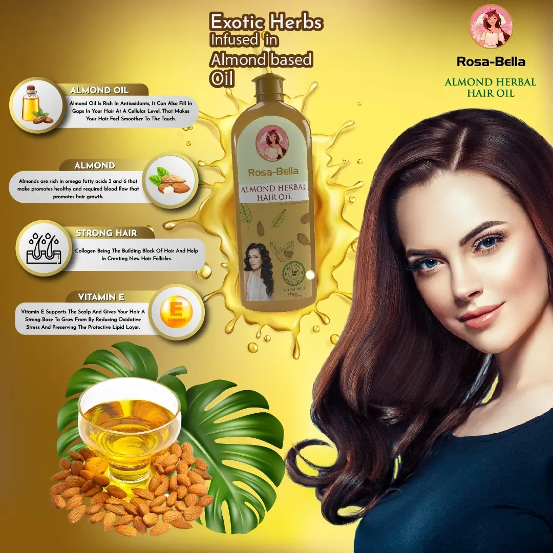 RBV B2B Rosabella Almond Hair Oil (200 ml)-24 Pcs.